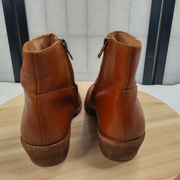 Madewell Charley Bootie Leather Block Heel English Saddle K5307 Women US 8 - Picture 5 of 16